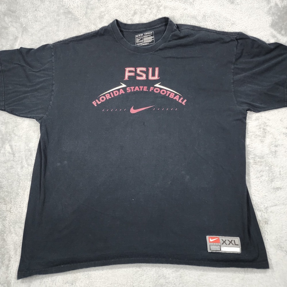 Florida State Seminoles Nike Shirt Mens 2XL Black NCAA‎ Football Center Swoosh